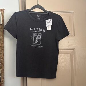 American Eagle Outfitters Black Graphic Tee